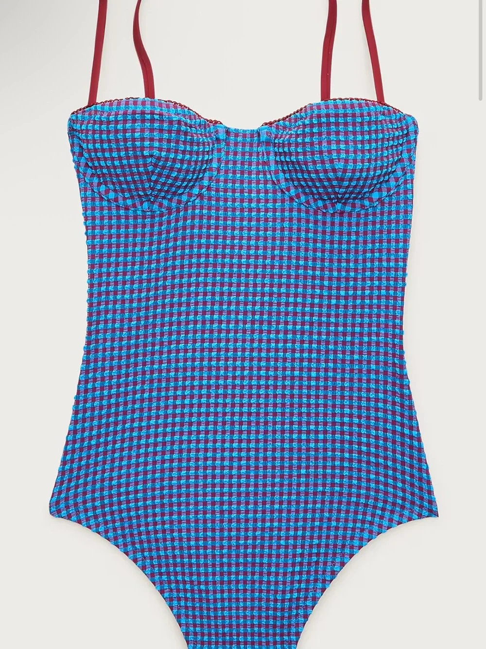 NWT Jcrew Balconette underwire one-piece in gingham size 8